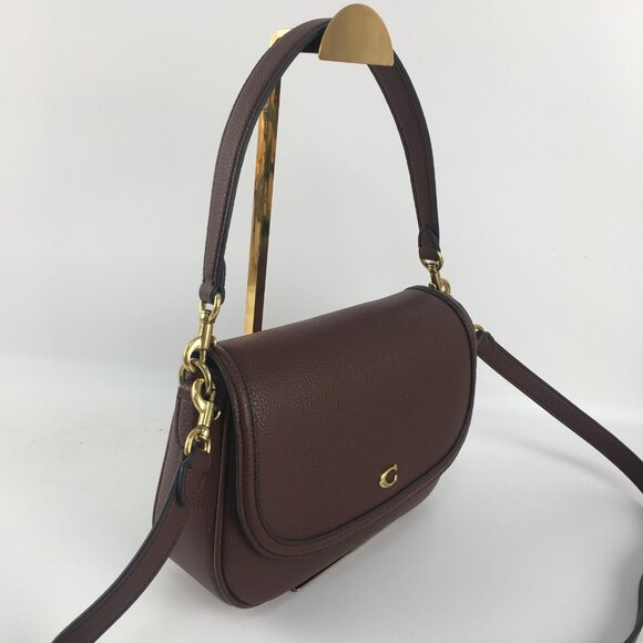 COACH Legacy Small Pebbled Leather Shoulder Bag CU099 Maple Outlet NEW - Picture 8 of 10